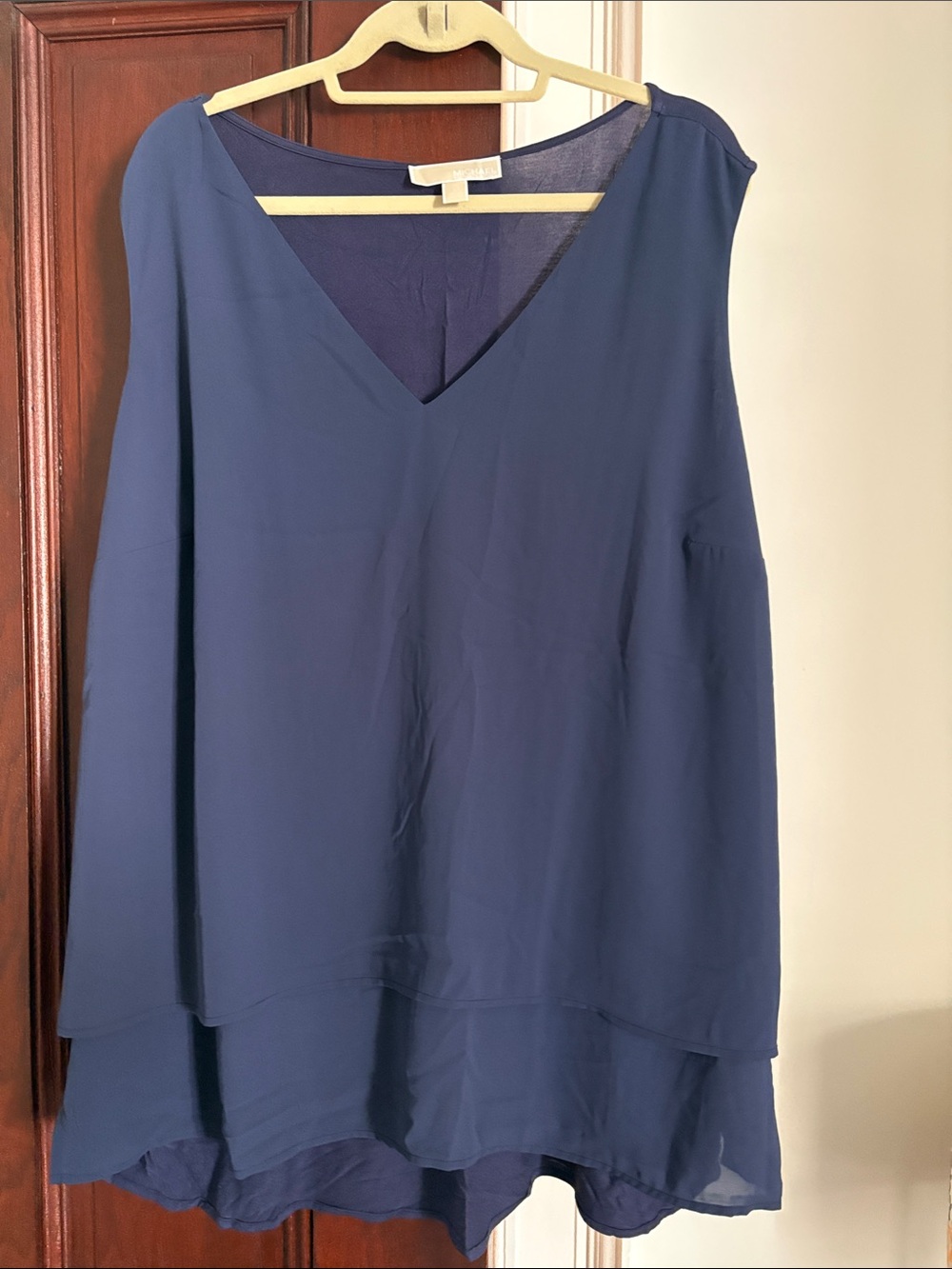 MICHAEL Michael Kors Navy Sleeveless V-Neck Layered Chiffon Tunic